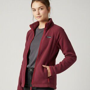 Columbia Young Adult Teenager's Full Zip Magenta Fleece Sweater